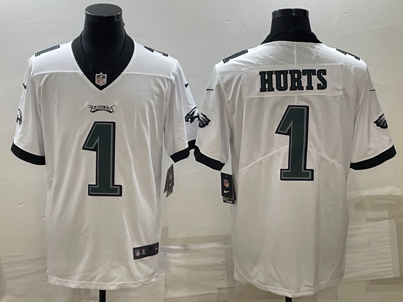 Men's Philadelphia Eagles Jalen Hurts #1 White Jersey